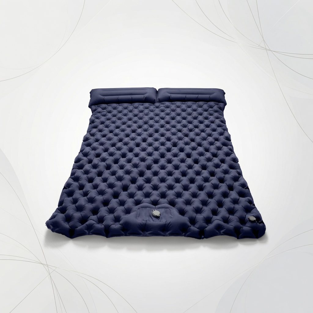 Double-Wide Ultralight Air Cushion with Integrated Pillows