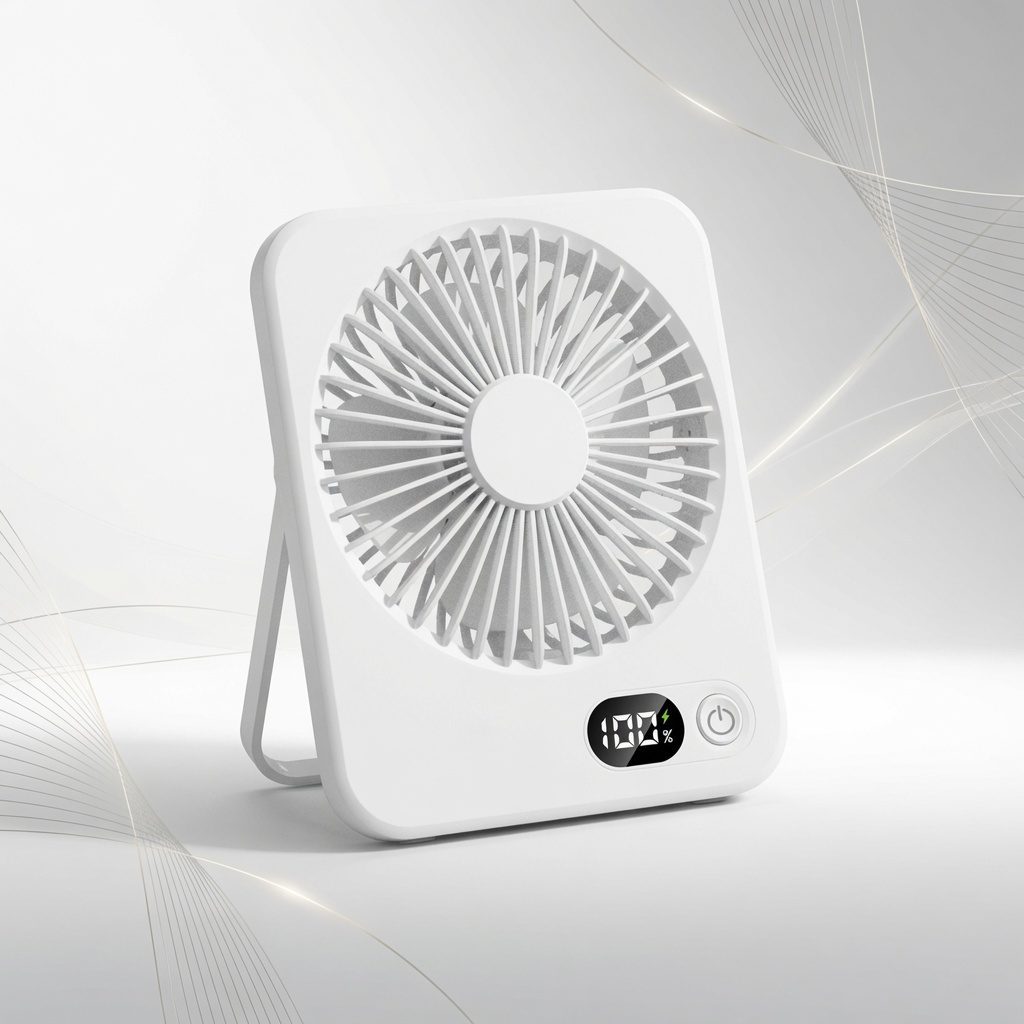 5-Speed Portable Desktop Fan with LED Power Display